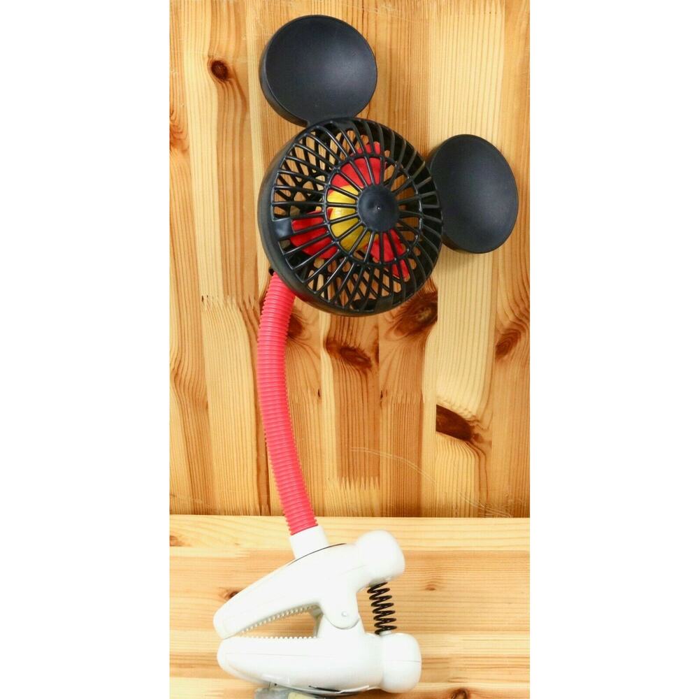Disney Mickey Mouse Ears Flexible Portable Fan Desktop Clip-On 17" Battery
